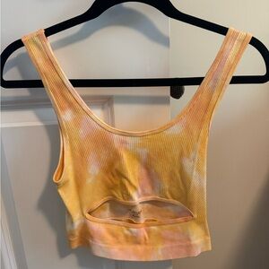Urban Outfitters Yellow Tie-Dye Crop Top